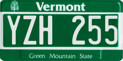 VT license plate YZH255
