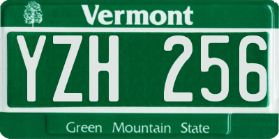 VT license plate YZH256