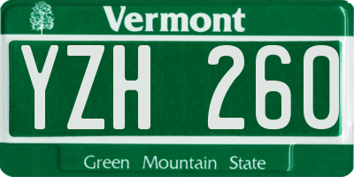VT license plate YZH260