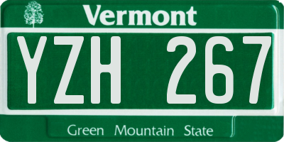VT license plate YZH267
