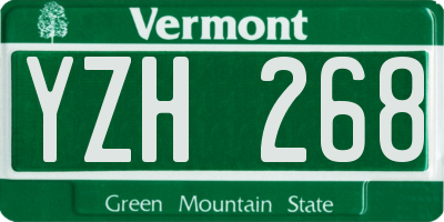 VT license plate YZH268