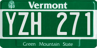 VT license plate YZH271