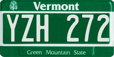 VT license plate YZH272