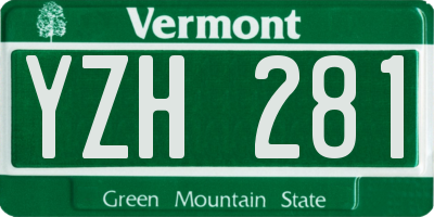 VT license plate YZH281