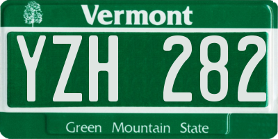 VT license plate YZH282