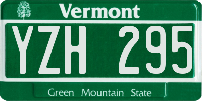 VT license plate YZH295