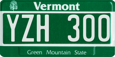 VT license plate YZH300