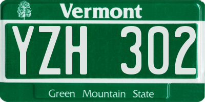 VT license plate YZH302