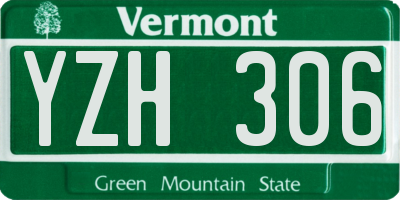 VT license plate YZH306