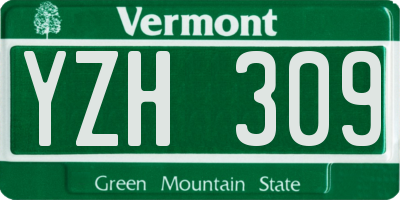 VT license plate YZH309