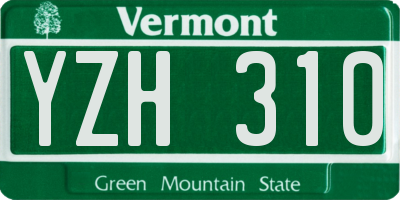 VT license plate YZH310