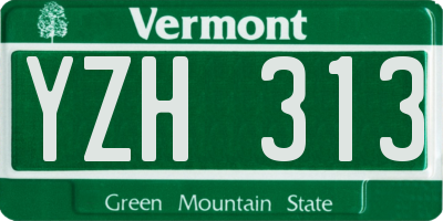 VT license plate YZH313