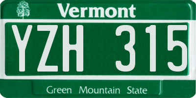 VT license plate YZH315