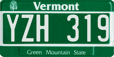 VT license plate YZH319