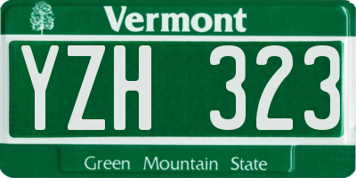 VT license plate YZH323