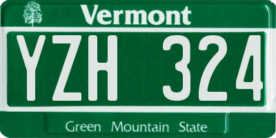VT license plate YZH324