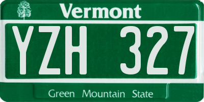 VT license plate YZH327