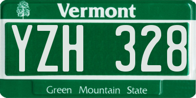 VT license plate YZH328