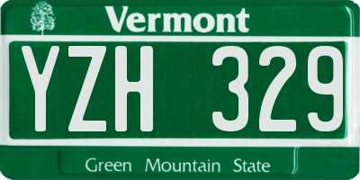 VT license plate YZH329
