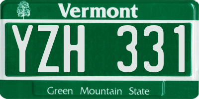 VT license plate YZH331
