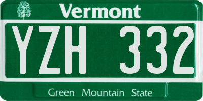VT license plate YZH332
