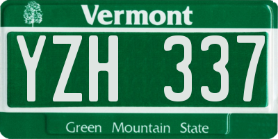 VT license plate YZH337