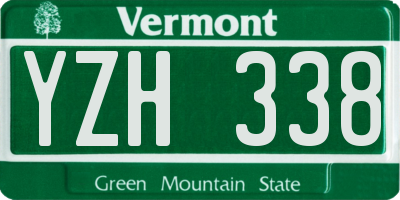 VT license plate YZH338