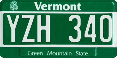 VT license plate YZH340