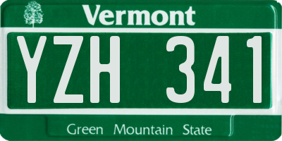 VT license plate YZH341