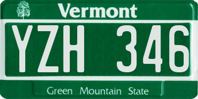 VT license plate YZH346