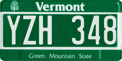 VT license plate YZH348