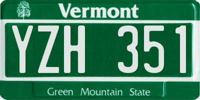 VT license plate YZH351