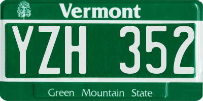 VT license plate YZH352