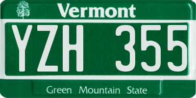 VT license plate YZH355