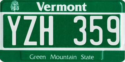 VT license plate YZH359