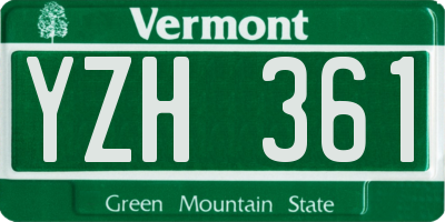 VT license plate YZH361