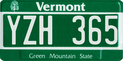 VT license plate YZH365