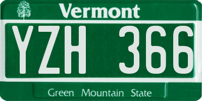 VT license plate YZH366