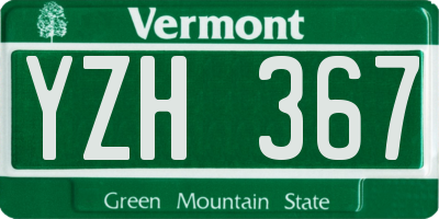VT license plate YZH367