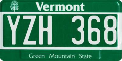 VT license plate YZH368