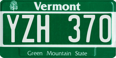 VT license plate YZH370