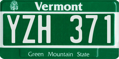 VT license plate YZH371