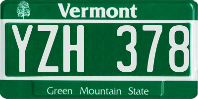 VT license plate YZH378