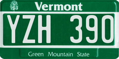 VT license plate YZH390