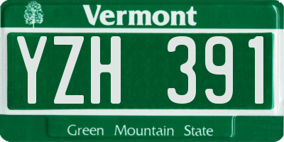 VT license plate YZH391
