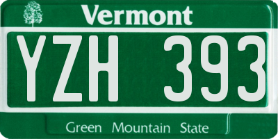 VT license plate YZH393