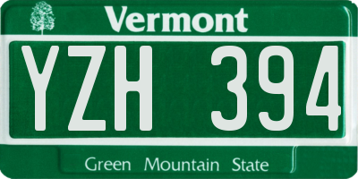VT license plate YZH394
