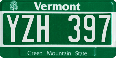 VT license plate YZH397