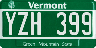 VT license plate YZH399