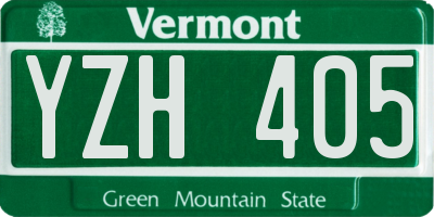 VT license plate YZH405